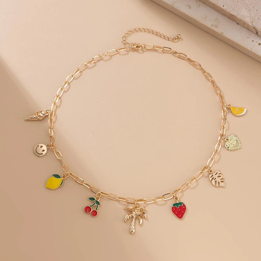 Boho Fruity Charm Necklace