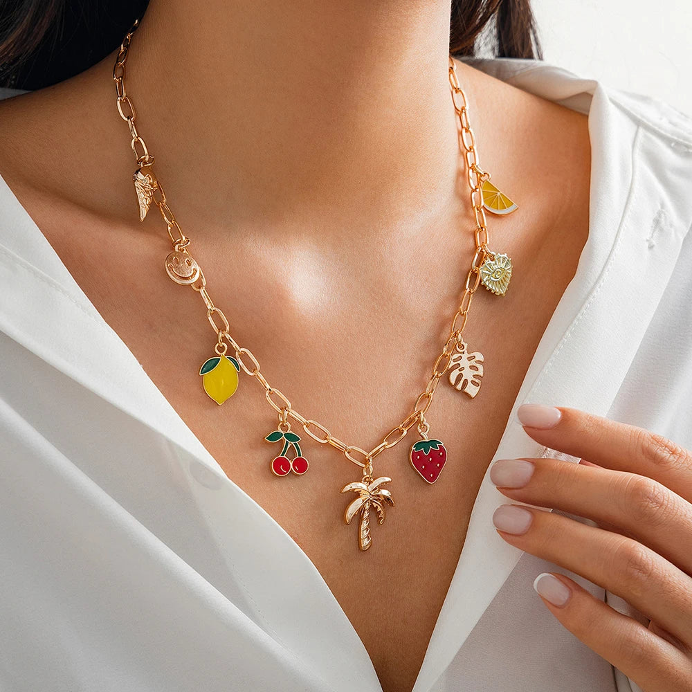 Boho Fruity Charm Necklace